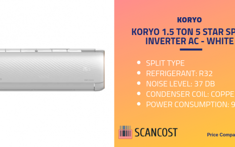 Koryo 1.5 Ton 5 Star Split Inverter AC - White