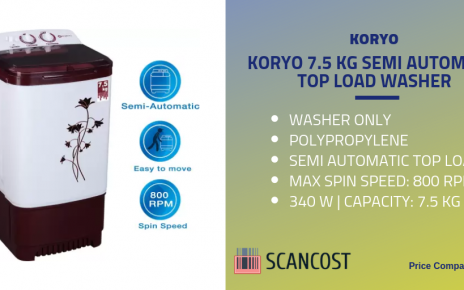 Koryo 7.5kg semi automatic top load